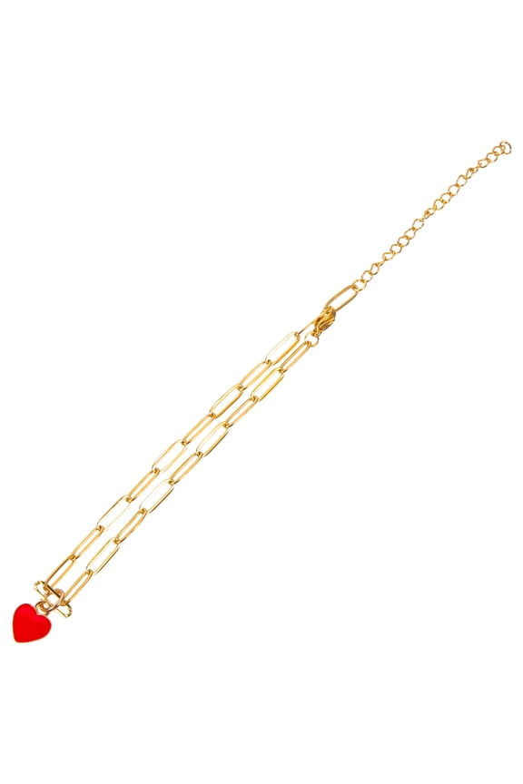 Elegant Red Heart Ankle Bracelet Stainless Steel Womens Foot Chain for Party Use