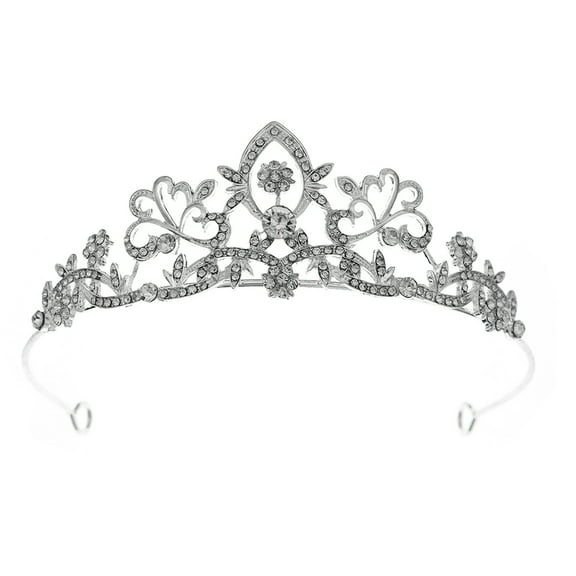LOLIPPYY Elegant Rhinestone Crown Headpiece Alloy Hair Decoration for Women 1Set