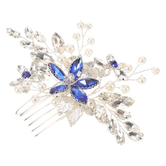 LOLIPPYY Elegant Rhinestone Flower Hair Comb with Multi Tooth Design Bridal Wedding Headpiece