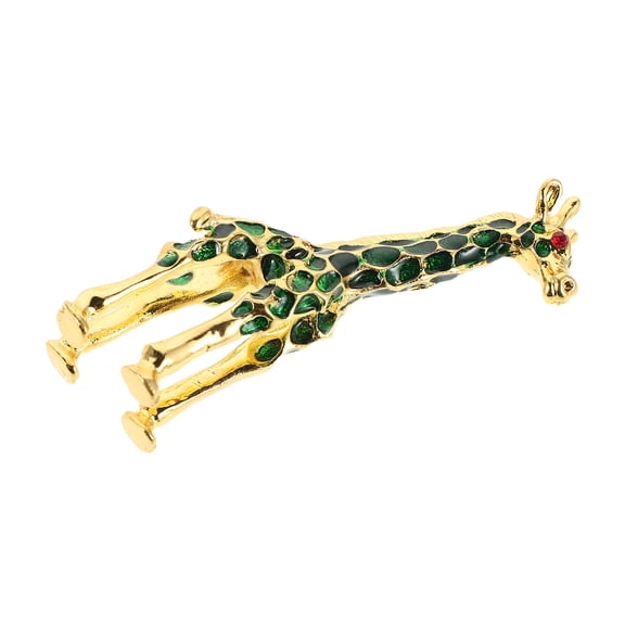 LOLIPPYY Green Metal Giraffe Figurine with Elegant Rhinestone Inlay, Collectible Home Decoration Piece