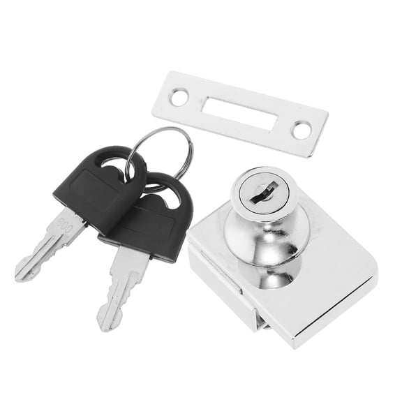 LOLIPPYY Elegant Silver Glass Door Lock for Cabinets Secure Key Lock for Display Case and Toolbox
