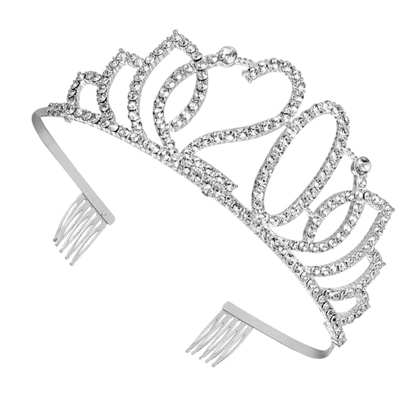LOLIPPYY Elegant Silver Number Crown Hair Accessories Birthday Party Decoration