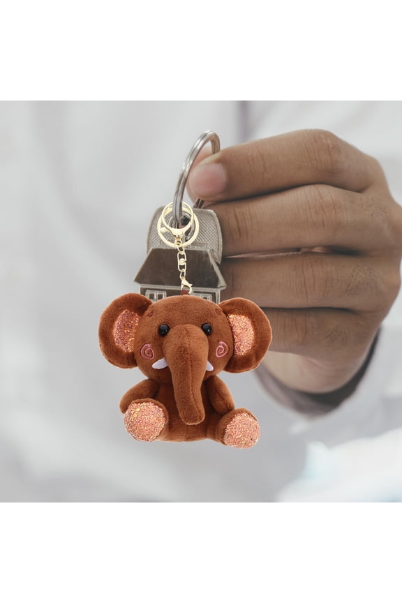 Plush Elephant Keychain for Kids, Cute Doll Design Bag Charm, 1 Set Decorative Accessory