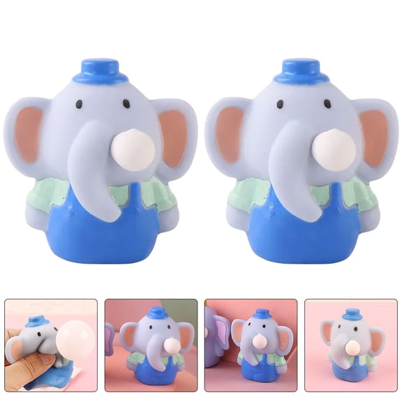 LOLIPPYY Elephant Squeeze Toys 3pcs Grey TPR Cartoon Shaped Pressure Relief