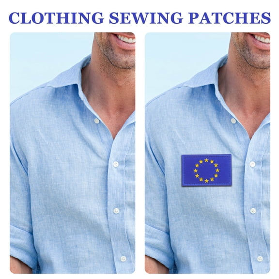 LOLIPPYY Embroidered EU Flag Patch Nylon 1Set Blue Decorative Accessories For Travel