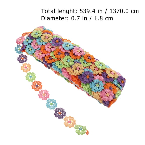 LOLIPPYY Polyester Fringe Lace Ribbon Trim in Assorted Colors, Decorative Embellishment Accessories for Sewing and Crafts, 1 Set