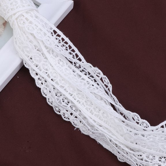 LOLIPPYY Embroidered White Lace Fabric Cotton Flower Border for Clothing and Handicraft Decoration