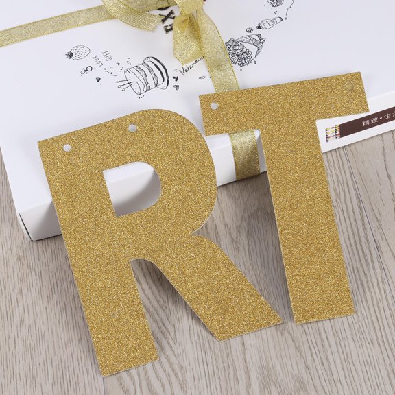 LOLIPPYY Engaged Decorations Banner Golden Paper Decoration for Couples Wedding Reception 1 Set