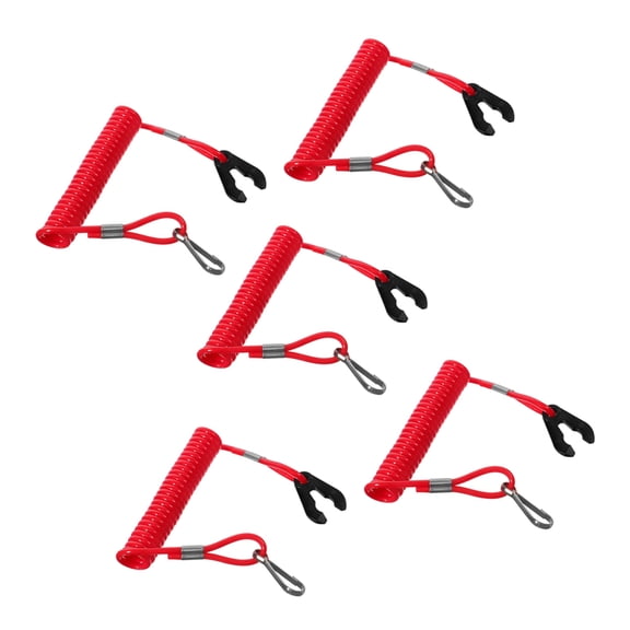 LOLIPPYY Engine Stop Tether Cord Emergency Safety Lanyard for Outboard Motors 5PCS Durable Plastic Metal