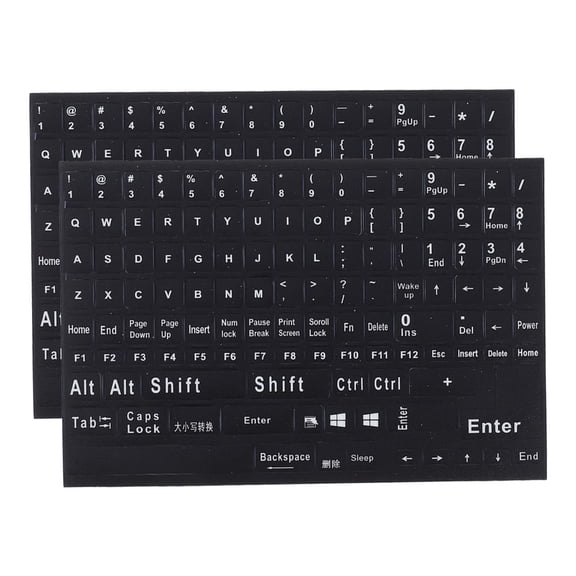 LOLIPPYY English Keyboard Stickers Black Clear Print Self Adhesive Easy Apply Remove Without Residue