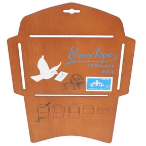 LOLIPPYY Wooden Envelope Template for Card Making, Rustic Style Craft Stencil, 1 Pack Ideal for Artists and Crafters