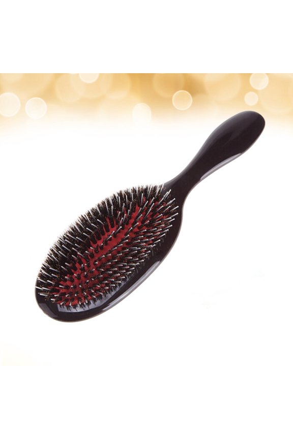 Ergonomic Brown Hair Scalp Brush with Plastic Handle for Daily Hair Care and Frizz Control