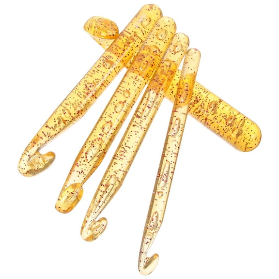 LOLIPPYY Ergonomic Crochet Hook Set for Home Use Lightweight Plastic Khaki 5pcs Ideal for Blankets Sweaters and More