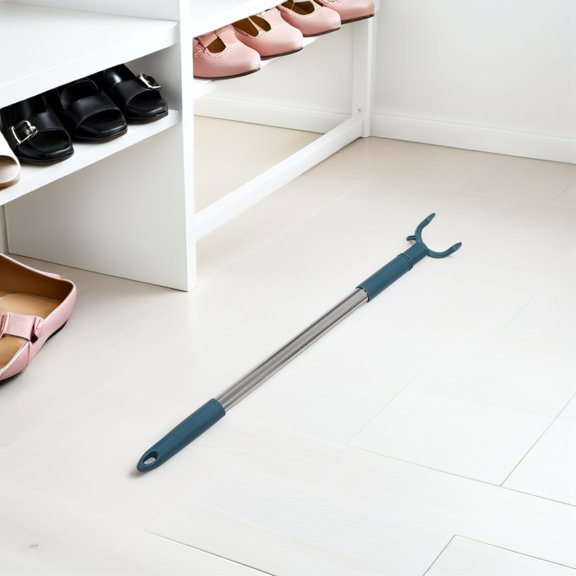 LOLIPPYY Extendable Telescopic Clothes Drying Rod Blue with Single Hand Operation