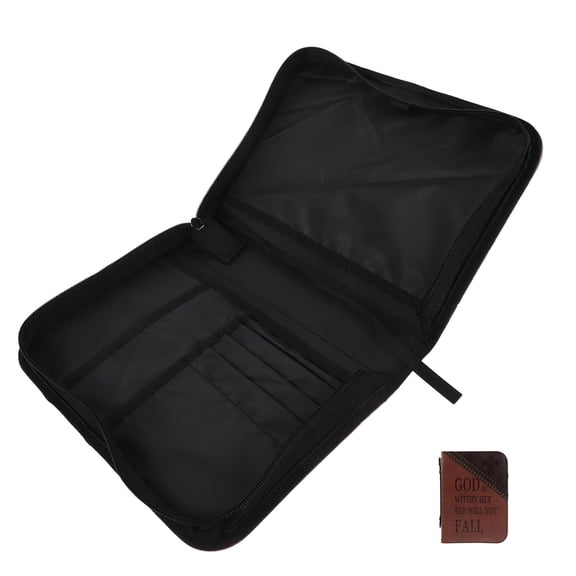 LOLIPPYY Extra Large Bible Carrying Case with Handle, Multiple Organizer Pockets for Church, Study, Travel, and Daily Use