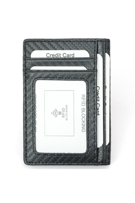 Carbon Fiber Block Wallet for Men Black Secure Cash and Card Organizer