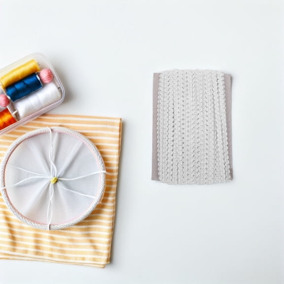 LOLIPPYY Fade Resistant White Polyester Gimp Trim for Sewing Upholstery Curtains and Costume