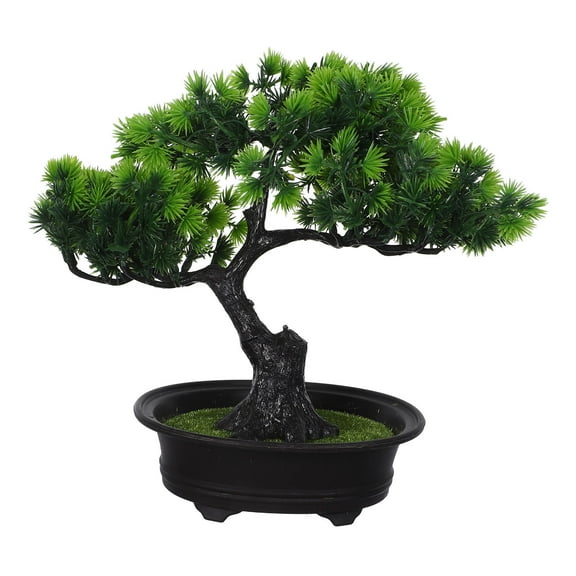 LOLIPPYY Artificial Bonsai Tree with Japanese Aesthetic, Green Desktop Plant for Home, Office, and Indoor Decoration