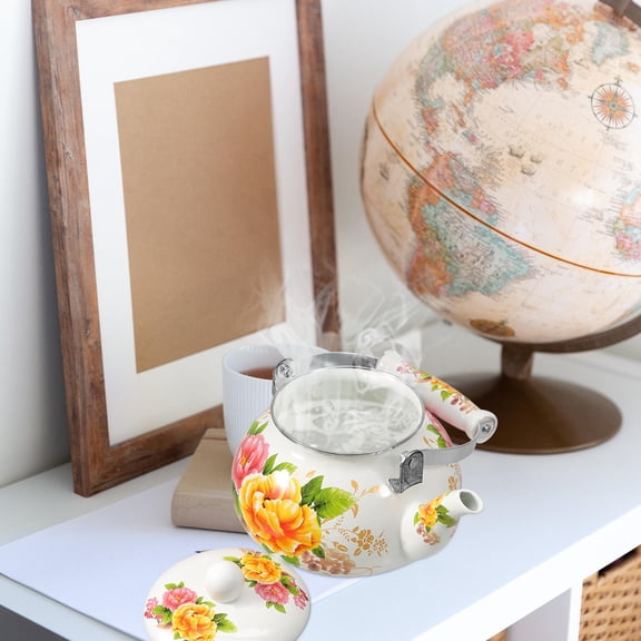 LOLIPPYY Farmhouse Enamel Tea Kettle Large Caliber Spout 1Set for Wedding