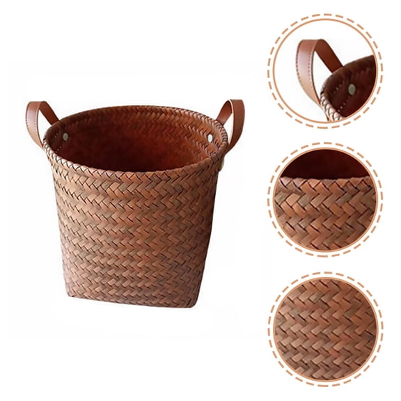 LOLIPPYY Farmhouse Laundry Basket Brown PP Storage Living Room Bedroom 1Pack