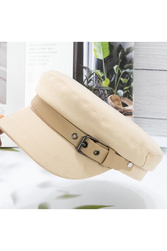 Fashion Beige Cotton Beret Hat with Simple Design Suitable for Party and Work Decor