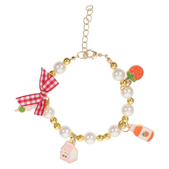 LOLIPPYY Fashionable Pet Necklace Pearls Elements Dog Necklace Pet Cat Photo Prop