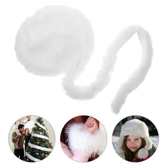 LOLIPPYY Faux Fur Strips for Crafting Christmas Decorations White 1Set