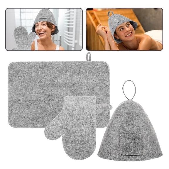 LOLIPPYY Felt Sauna Mat Sauna Protective Cap For Bathroom Accessories 1 Set