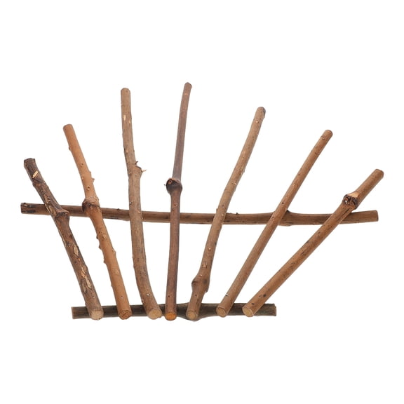 LOLIPPYY Rattan Frame Light Brown Wood Branch Ornament Decoration 35x30 cm