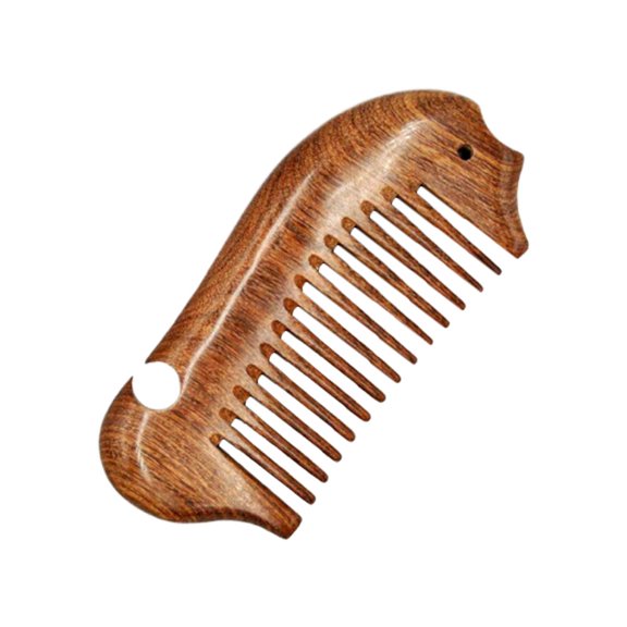 LOLIPPYY Fish Hair Comb Made of Wood with Anti Static Design Brown Comb for Woman Home Travel Use