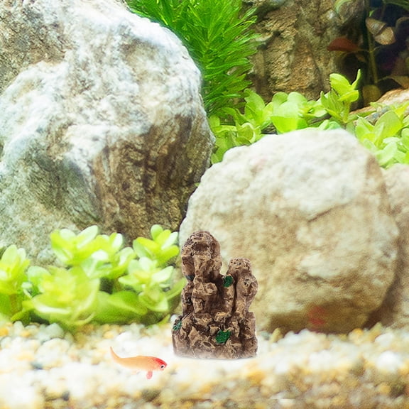 LOLIPPYY Fish House Resin Miniature Mountain Betta Cichlids Aquarium Owners 1Pcs