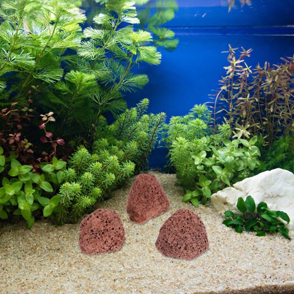 LOLIPPYY Fish Tank Stone Volcanic Rock Dark Brown Breathable Filter Material for Aquarium Use