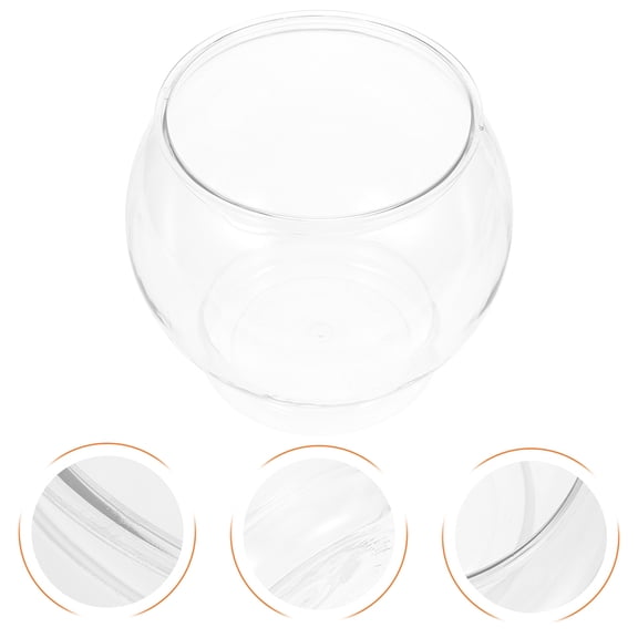 LOLIPPYY Fish Tank for Betta Fish Transparent Plastic Round 1 Pcs Storage Container