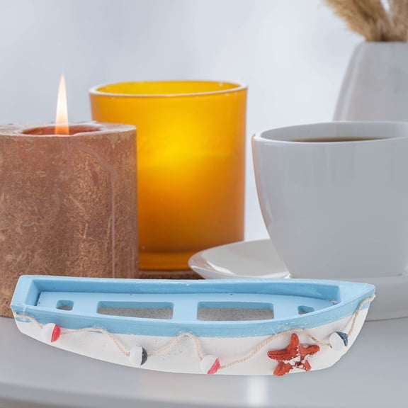 LOLIPPYY Wooden Sailboat Model Fishing Boat Decorative Desk Ornament, Tabletop Nautical Gift for Friends, 1 Piece