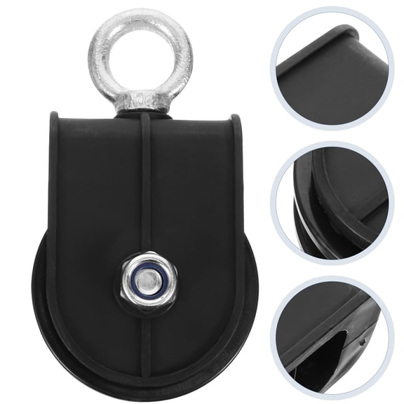 LOLIPPYY Fitness Black Cable Pulley Wheel with Anti Knot and Smooth Load Bearing