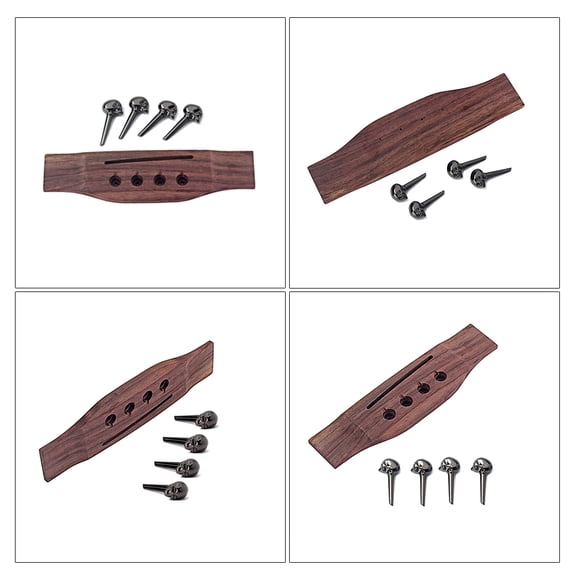 LOLIPPYY Fixed Bass Bridge Tremolo Bridge Black Wood 1 Set for Music Creation