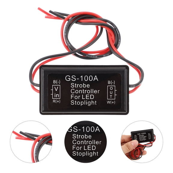 LOLIPPYY Flashing Brake Light Flasher Module for Cars and Motorcycles Black Install 3.5 x 2.5 x 1.5 Inches