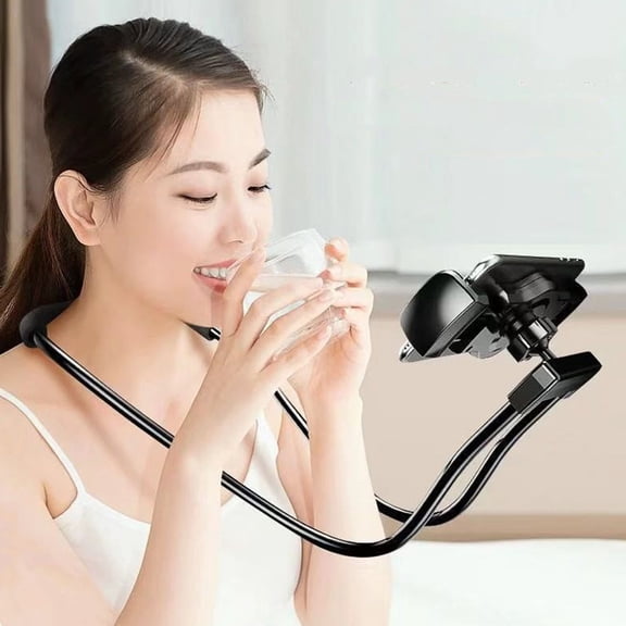 LOLIPPYY Flexible Arm Cellphone Stand, Black, ABS Material, Shockproof, Home Viewing