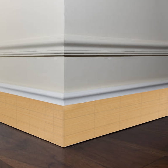 LOLIPPYY Flexible Light Brown PVC Baseboard Molding Trim with Self Adhesive Peel and Stick for Easy Wall Installation