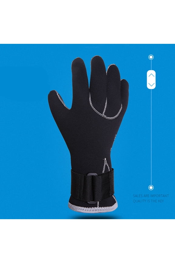 Flexible Black 3mm Snorkeling Gloves with Double Stitched Seams for Diving
