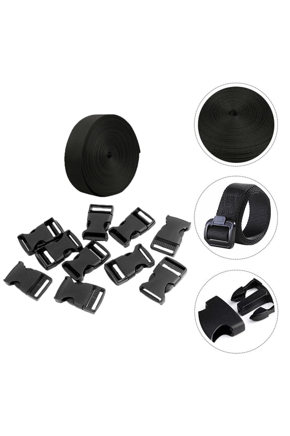Flexible Nylon Webbing Straps with Adjustable Plastic Buckles for Luggage and Backpacks