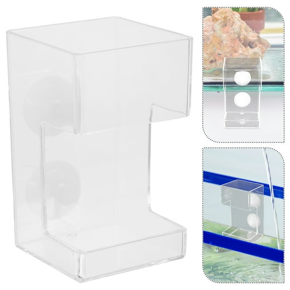 LOLIPPYY Floating Acrylic Automatic Fish Feeder for Aquariums with Cup Attachment and Timed Dispensing