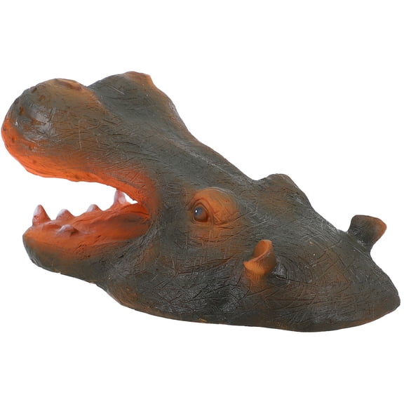 LOLIPPYY Floating Hippo Head Resin Figurine Realistic Animal Garden Decoration for Pond and Outdoor Spaces