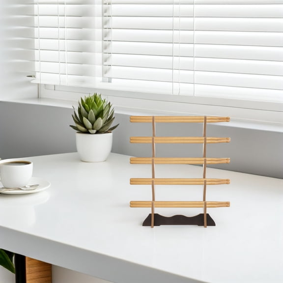 LOLIPPYY Floor Wooden Drumstick Holder in Black for Percussion Sticks Mallets and Brushes Storage