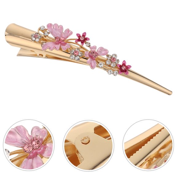 LOLIPPYY Flower Clips For Hair Duckbill Clip Alloy Vintage Large Duckbill Shape 1Pcs