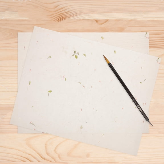 LOLIPPYY Beige Chinese Rice Paper with Floral Design for Brush Painting, , and Artistic Practice Supplies