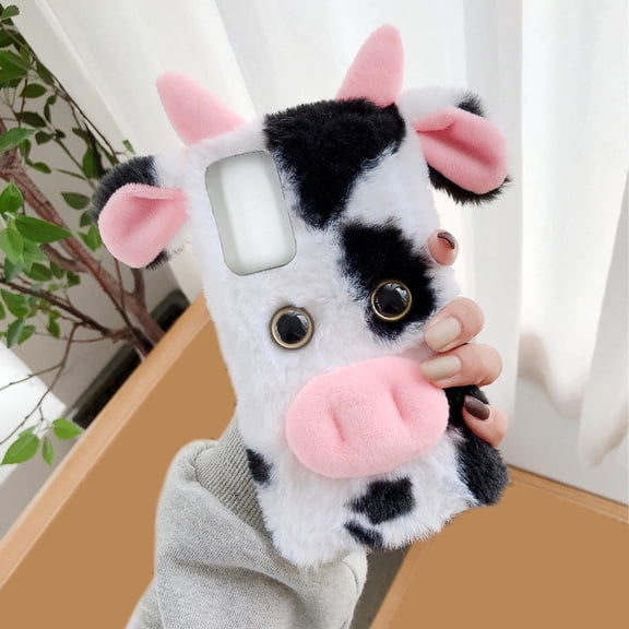 LOLIPPYY Fluffy Cow Plush Phone Case for FE Wear-resistant 1 Piece
