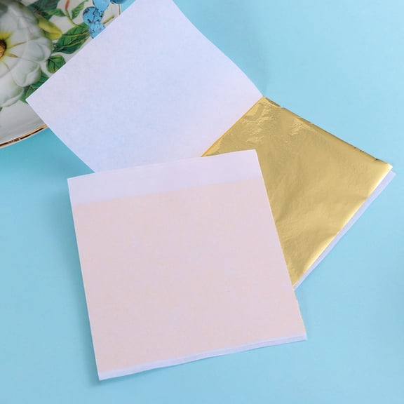 LOLIPPYY Foil Paper for and Crystal Clay with Delicate Golden Imitation Leaf Sheets