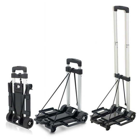 LOLIPPYY Foldable Grocery Cart Folding Cart with Wheels Black 1Set for Shopping at Markets