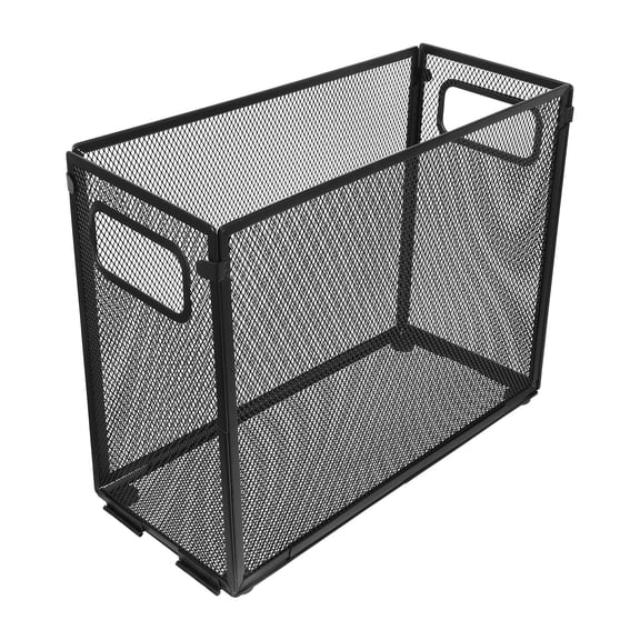 LOLIPPYY Foldable Metal Document Organizer Basket with Adjustable Slots for Home Office Storage